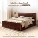 WOODLAB Furniture Solid Sheesham Wood Niwar Queen Size Bed with Box Storage Wooden Double Bed Furniture Palang for Bedroom Living Room Home (Honey Finish) 3