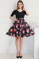 POPWINGS Women Casual Black & White Sleeveless Printed Knee Length Bodycon Dress 2
