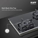 KAFF Gas Stove/Cooktop 3 Burners 77 CM, Black Coated Brass Burners With Auto Electric Ignition, Decorative SS Moulded Strip on All Sides for Edge Protection Black | CTQ773BAI 4