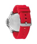 Tommy Hilfiger Men's Red Stainless Steel & Silicone Strap Black Dial Analog Watch 4