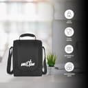 MILTON Pro Lunch Box with Steel Cutlery, 3 Microwave Safe Inner Steel Containers (180ml, 320ml, 450ml) Plastic Chutney Dabba 100ml, Bottle 750ml with Insulated Bag, Office Tiffin, Black 4