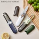 SKYTONE Pocket Knife, Kitchen Knife Peeler Portable Knife for Fruit 2 in 1 Knife and Peeler for Kitchen Travel Knife with case Stainless Steel Bled (Small) 2