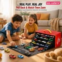 MiniExplorer 48 Pcs Pull Back Cars Set for Kids | Racing Toy Cars Bulk Pack with Storage Container & Play Mat | Mini Alloy Vehicle Set for Boys & Girls 3-8 Years | Return Gifts, Party Favors 3