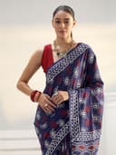 Libas Printed Cotton Saree for Women With Unstitched Blouse Piece | Daily & Casual Wear 5