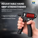 Btag Spring Loaded Hand Gripper with Counter – Adjustable 100 KG Grip Strengthener for Forearm, Wrist & Finger Workout Black Men & Women (Black) 2