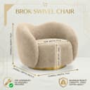 Kingsman Furnitures Brok Swivel Luxury Accent Arm Chair 360 Degree Rotatable Sofa for Home | Bedroom, Living & Drawing Room | Ultra Soft and Comfortable for Lounge (Canaberra Boucle, Swivel) 2