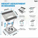 Dyazo 360° Rotating Laptop Stand Holder | Height Adjustable & Foldable Riser for 10-15.6 Inch Laptop | Anti Slip Pads with Heat Vent | Compatible for MacBook, Dell, HP, Lenovo & Other Notebook- Silver 2