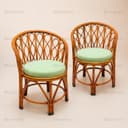 Cane Crafts Premium Antique Bamboo Chair for Lawn, Arm, Room, Indoor Outdoor | Natural Elegance: Cane Accent Chair for Stylish Living Spaces | Dust Free | Brown (Set of 2) 3