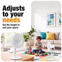 Lumo Rechargeable Table Fan for Home | Portable Battery Fan with 6000 mAh Battery | 4 Speed Modes, 180° Rotation, Adjustable Height | Magnetic Remote & LED Light, Type-C Charging | White 3