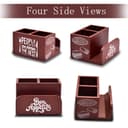 Dime Store Enginereed Wood Cutlery Holder with Napkin Rack for Countertop Multipurpose Rack organzier Spoon Kitchen Organizer Rack for Kitchen Dining Table, Restaurant (Brown) 3