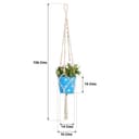 TrustBasket Blue Round Dotted Planter with Macrame Cotton Contemporary Hanger | Rope Flower Pot Holder for Indoor Outdoor Hanging Planter Basket - Pack of 1 1
