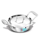 Hawkins Pro 1.5 Litre Deep-Fry Pan, Triply Stainless Steel Kadhai with Steel Handles and Steel Lid, Small Kadhai, Silver (PSK15S) 1