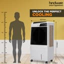 Hindware Smart Appliances Calisto 105L | Desert Air Cooler with Woodwool Pads, Inverter Compatible, Castor wheels and motorized air flow control & High Air Delivery (White & Black) 2