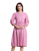 Amazon Brand - Myx Women's Schiffli Embroidery Ethnic Dress | Fit and Flare | Knee Length (Available in Plus Sizes) 1
