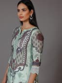 Libas Womens Printed Silk Blend Pakistani Kurta with Trousers and Dupatta | daily wear suit 4