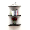 Dime Store Engineered Wood 3-Tier Floating Rack Shelf for Living Room Corner Shelf Decorative Rack Shelf Organizer | Storage Shelf for Living Room & Bedroom Display Rack for Storage (Black) 3