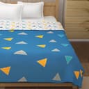 Story@Home Dohar Double Bed Cotton 100% | 150GSM 225 x240 cm Quilt AC Blanket for Summer | AC Comforter Double Bed | Blue & White Geometric Reversible Design Duvet | All-Season Blanket 4