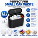 Mini Car Trash Bin with Lid, Hanging Vehicle Dustbin with Back Clip and Push-Open Clamshell Design for Door Panel, Seat Back and Interior Storage 4
