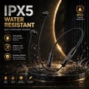 Kratos Black Bluetooth Neckband with 55H Playtime, Deep Bass, Stereo Sound, HD Calls, Magnetic Earbuds, Voice Assistant, Type-C Fast Charging, Rich Audio, Hollow Switch for Comfort & Style 3