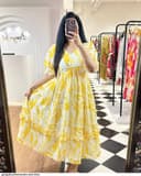 KD Women Georgette Floral Print Anarkali Kurta for Women Anarkali Kurti for Women Floral Print Fit & Flare Dress 2