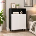 Lukzer Wooden Book Shelf & Storage Cabinet with White Doors (MR-034/Black) Engineered Wood Bookshelf for Home, Bedroom, Office & Kitchen, Multipurpose Books Organizer & Display Rack (90x30x60 cm) 4