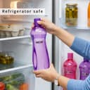 Nayasa Loopy 1000 ML Pet Plastic Fridge Water Bottles Set of 6 | BPA Free | Leak Proof | Airtight Lid | Purple 2