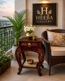 Wooden Stool Natural Wood Antique Look Side Table with Drawer for Living Room Brown 14 x 14 x 21 inch 3