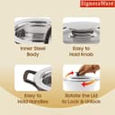 SignoraWare Master Lock BPA Free Plastic Casserole | Inner Stainless Steel With Borosilicate Glass Lid | Microwave Safe | Airtight Lid | Ideal for Storing Chaptti & Curry (1.5 Ltr | Black) 4