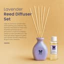 IRIS Lavender Reed Diffuser Set | 45ml Oil + 6 Reed Sticks + Ceramic Pot | Long-Lasting Home Fragrance | for Bedroom, Living Room & Office | Ideal for Gifting 4
