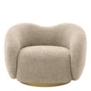 Kingsman Furnitures Brok Swivel Luxury Accent Arm Chair 360 Degree Rotatable Sofa for Home | Bedroom, Living & Drawing Room | Ultra Soft and Comfortable for Lounge (Canaberra Boucle, Non-Swivel) 4