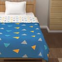 Story@Home Dohar Single Bed TC,144 100% Cotton AC Blanket for Summer 144x 220CM,150GSM Ac Comforter and AC Blanket for Summer|Blue & White Geometric Pattern Reversible Duvet Quilt,All-Season Blanket 4