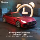 Lifelong Rechargeable Remote Control Car for Kids|2.4GHz, LED Headlights, Upto 120 min Non-Stop Play Time, 125ft Remote Range, Type-C Charging, Anti-Skid Tyres, BIS Certified (LLCRRC01) (Red) 4