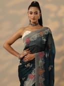 Libas Embellished Organza Saree for Women With Unstitched Blouse Piece | Traditional Saree for Party & Wedding 5