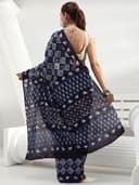 Libas Printed Cotton Saree for Women With Unstitched Blouse Piece | Daily & Casual Wear 4