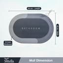 SITTELLA® 2 Pieces (3.5mm) Anti-Skid Water Soaking Oval Bathroom Print Rubber Mat, Water Absorbent Mat (40X60Cm) Grey 2