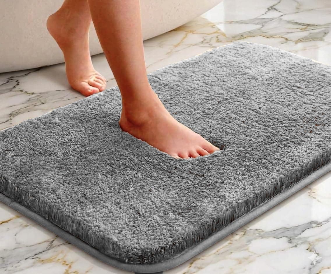 MAXOSHINE Microfiber Bathroom Mat Anti Skid-Highly Absorbent Super Soft Door Mats for Home Kitchen Living Room-2000 GSM Floor Mat