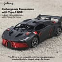 Lifelong Rechargeable Remote Control Car for Kids|2.4GHz, LED Headlights, Up to 90 to 120 min Non-Stop Play Time, 125ft Remote Range, Type-C Charging, Anti-Skid Tyres, BIS Certified, USB Cable (Black) 4