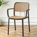 INNOWIN VEDA Chair for Cafeteria | Arm Chair | Accent Chair for Living Room Home, Bedroom, Cafe and Hotels | 3- Year Warranty | Plastic | Black 1