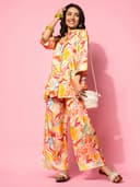 Libas Womens Printed Silk Blend Co ord Set for Women | daily wear | casual wear | office wear 5