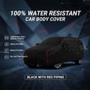 Sulfar 100% Water Resistant Car Body Cover Compatible with Mirror for BMW 2 Series Gran Coupe (Triple Stitched, Full Bottom Elastic, Black with Red Piping) 4