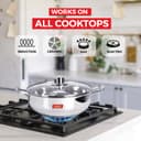 Sumeet Stainless Steel Induction Bottom (Encapsulated) Kadhai with Glass Lid Size No.11 (1.5 litres, 20.5 x 20.5 x 6.6 Cm) 4