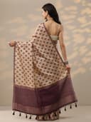 Libas Printed Silk Blend Saree With Unstitched Blouse Piece 4