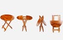 Home furniture Wooden Patio Dining Set Foldable 2 Chair and Round Table for Balcony Garden Indoor Outdoor Terrace Furniture 5