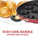Mumma's LIFE Non-Stick 12 Cavity Grill Appam Patra 2 Side Handle with Stainless Steel Lid | Appam Maker | Appam Patra | Appam pan | Litti Maker | Appe Stand Red (22 cm) 3