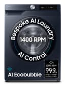 Samsung 12 kg, 5star, AI Control, AI Ecobubble, Super Speed, Wi-Fi, Hygiene Steam with Inbuilt Heater, Digital Inverter, Fully-Automatic Front Load Washing Machine (WW12DG6B24ASTL, Navy) 1