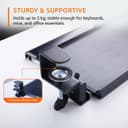 Amazon Basics Ergonomic Under-Desk Keyboard Tray | Slide-Out Design with Sturdy C-Clamps | Space-Saving | Non Drill Clamp On Mount | Fits Desks Upto 48mm Thickness | 68 L x 28.3 W x 2.9 H cm 4