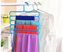Pindia 1Pc 'S' Shape Plastic 5 Layer Pant Hanger, Cupboard Organiser Space Saving Hanger-Random Color 3