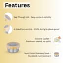STEELLOCK Stainless Steel Airtight Container with Lid | Leakproof, BPA-Free | Multipurpose Food Storage Containers/Tiffin/Dabba for Office, School & Kitchen | SL-1201-set of 4, 280ml each, Yellow 5