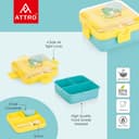 ATTRO My Lunch 2 Layer Plastic Lunch Box Comes with Fun Galaxy Astro Print, 1 Detachable Tray, 1 Small Container & 1 Spoon Ideal for Kids BPA Free 1590ml+70ml- Blue 2