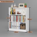 Lukzer 3‑Tier Engineered Wood Bookshelf & Shoe Rack – Open Storage Organizer | Multipurpose Book & Shoe Shelf for Home, Office, Kitchen | DIY Assembly | Made in India (MR‑014/White/100×83×28 cm) 2